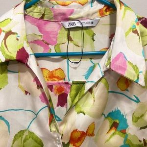 Zara multicolor button down blouse.